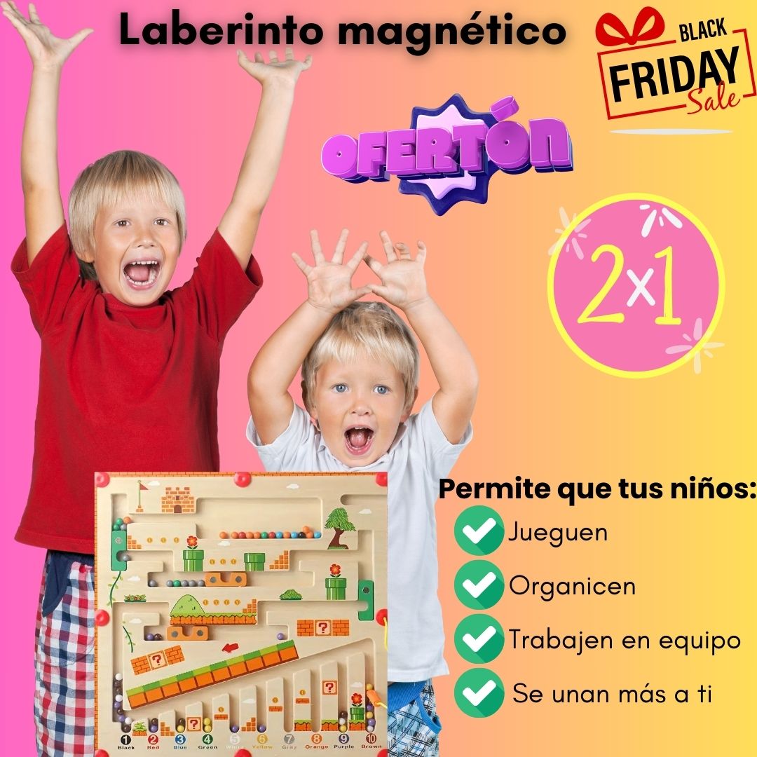 Super oferta Black Friday. 🎁Lleva 2x1. Laberinto magnético. Por solo 🤩$114500. Diversión 👨‍👩‍👦‍👦familiar sin distracciones