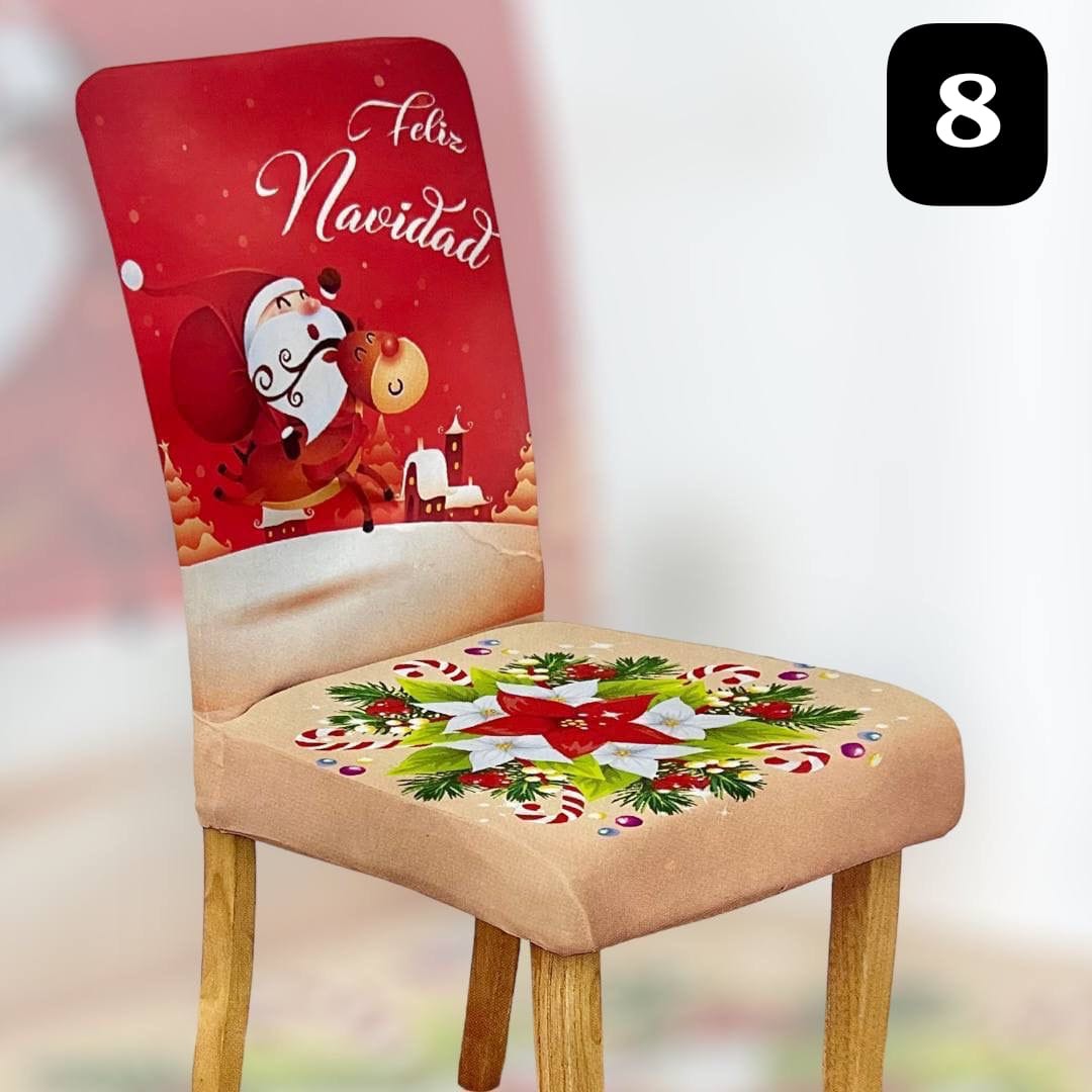 -20%Off🤩Funda para Silla🪑Comedor navideña PREMIUM. Super promo🎄. 4, 6 y 8 Puestos